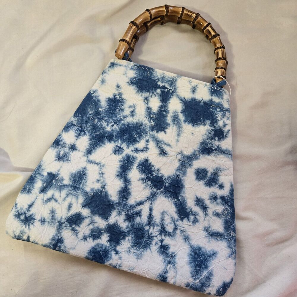 Art To Wear Boho Bamboo Purse Women Tie Dye Bag Cottage Festival Fairy Style - Picture 11 of 11